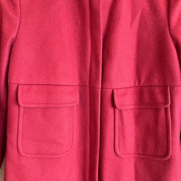$90 J. CREW LINED WOOL COAT | RED | PETITE MEDIUM - Picture 3 of 12
